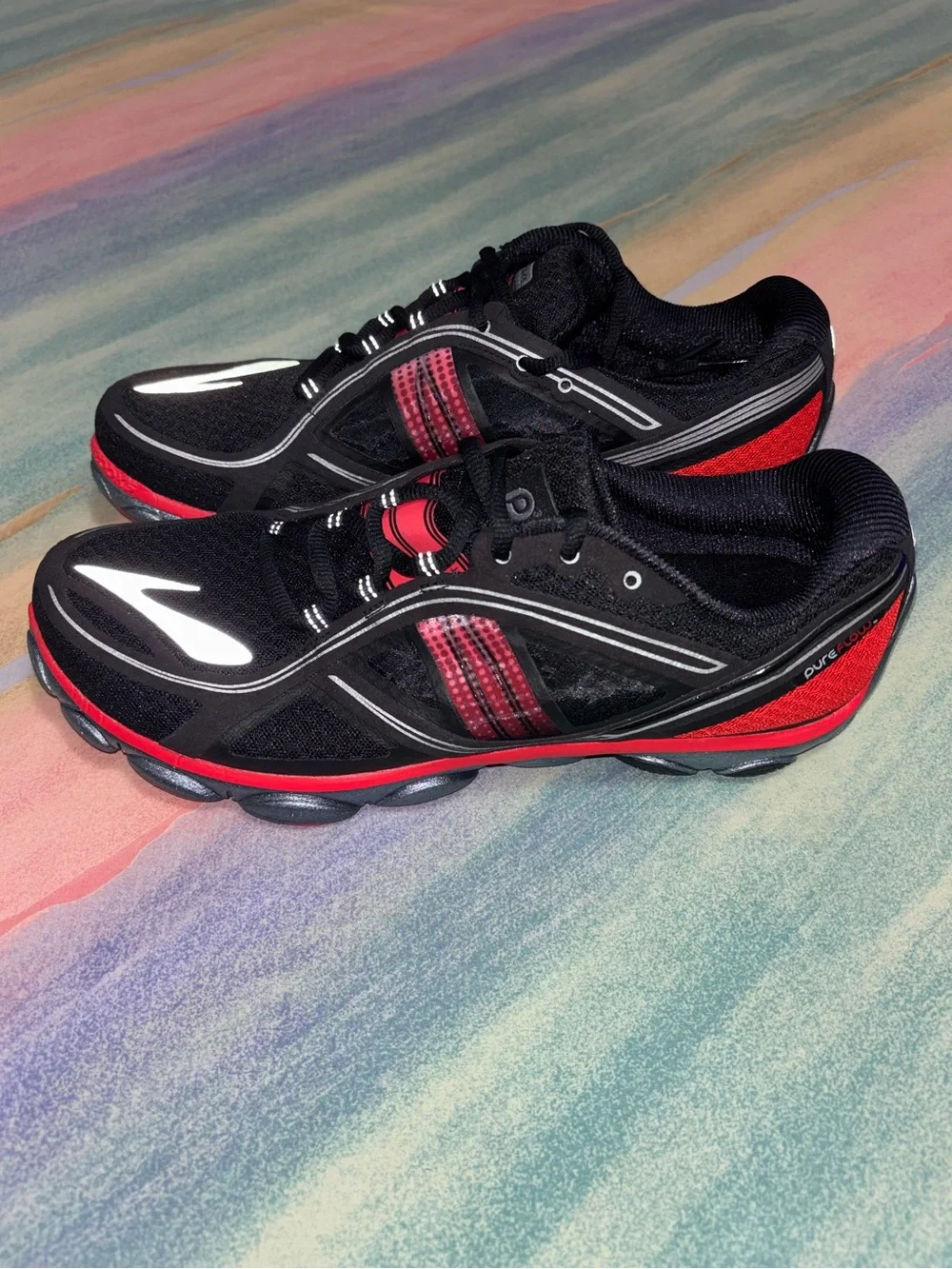 Brooks - PureFlow 3 running shoes black red size 11.5 sneakers athletic shoes